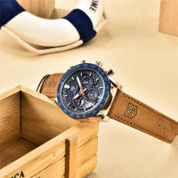 Reloj De Pulsera Deportivo De Lujo Para Hombre BENYAR Con Correa De Cuero Resistente Al Agua Y Al Choque Cronógrafo De Cuarzo Reloj Militar - details 5