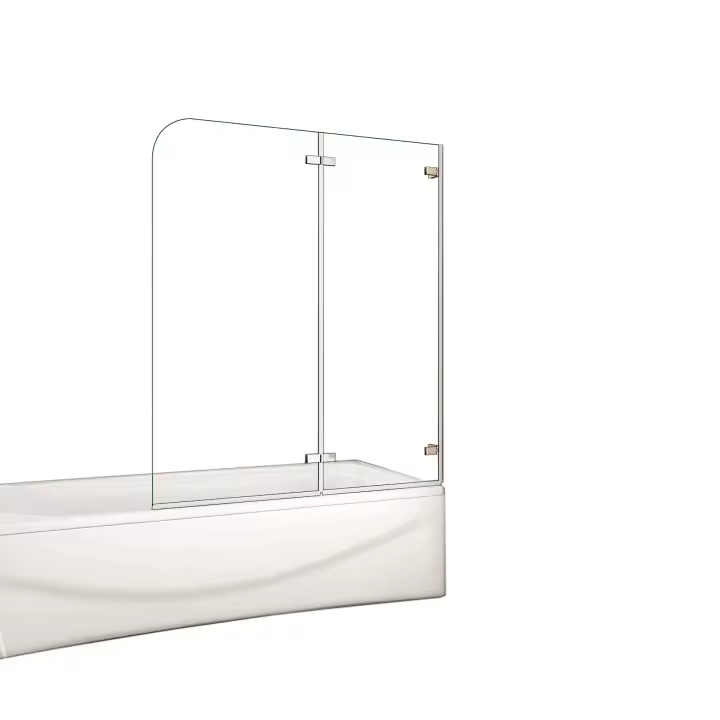Mampara de Bañera Abatible Giratoria Bisagra,Vidrio Templado 5mm,Cromado,Altura 140cm - 1