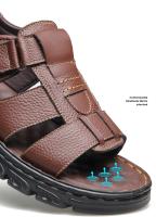 Sandalias Para Hombre Ajustables De Color Sólido Con Suela De Goma Duradera Y Comodidad Respirable PU Para Caminar Al Aire Libre - details 10