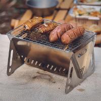 Barbacoa De Acero Inoxidable Multi-Funcional Para Camping Con Soporte De Horno Y Malla De Combustible Para Tiendas De Alimentos Calientes - details 5