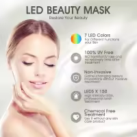 Máscara De Belleza LED Para Cara Con Terapia De Luz Roja Y 7 Colores Dispositivo De Cuidado De La Piel Rejuvenecimiento Antiarrugas Blanqueamiento Elevación Uso Doméstico - details 3