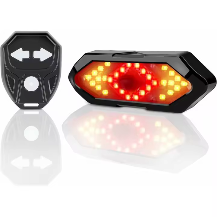 SSITO Señal de Giro y Luz Trasera para Bicicleta - Efectos de Sonido, Remote Control Inalámbrico - 1