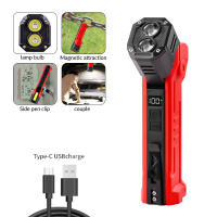 Linterna de doble fuente de luz roja y blanca XTE+COB con rotación de 180 grados y clip magnético para bolígrafo, luz de trabajo multifuncional - details 4