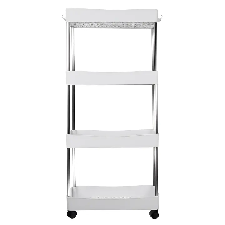 Ruhhy, Estantería Multiusos con Ruedas – Carrito Organizador de Cocina y Baño, 4 Niveles, Diseño Compacto - Organizador con Ruedas Giratorias - Estantería de Almacenamiento Portátil y Estable -  Carro de Almacenamiento para Cocina, Baño o Lavandería - 1
