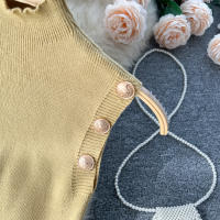 Conjunto De Ropa De Mujer REALEFT Otoño Invierno 3 Piezas Traje De Tejido Knitted Cardigan De Botón Sencillo Y Tops Falda Elegante Para Oficina - details 47
