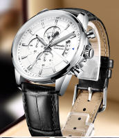 Reloj De Pulsera Para Hombre Automático Resistente Al Agua Con Luminiscencia Y Calendaría Reloj De Cuarzo Moda Casual Con Correa De Cuero Display Analógico-Digital - details 0
