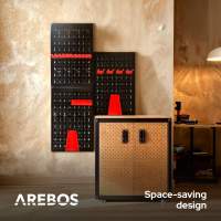 AREBOS Pared Herramientas Pared Perforada Pared Taller Pared Metálica 17 Piezas - details 23