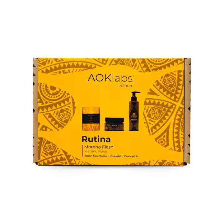 AOKLABS - Rutina Moreno Flash: Jabón Oro Negro + Kusugua Gel Exfoliante + Bronzgelia Autobronceador Progresivo. - 1