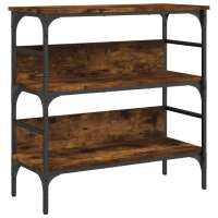 vidaXL Mesa consola madera de ingeniería 75x32x75 cm Negro, Roble Sonoma, Roble ahumado Mesa de sofá Mesa de Entrada para Salón Consola de Entrada Mueble Recibidor Mesita Mesa auxiliar Salon - details 2