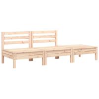 vidaXL Sofá de jardín de 3 plazas madera maciza de abeto Douglas Pino natural, Pino blanco, Marrón cera Conjunto Terraza Muebles Jardín Exterior Juego de Muebles de jardín Mueble Jardín Exterior Muebles de Salon Exterior - details 1