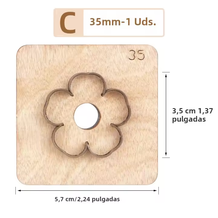 Molde De Corte De Cuero Sakura Y Estrellas De Cinco Puntos Con Regla De Acero Herramienta De Manualidades DIY Tamaño 2.5-5.5 Cm - 1