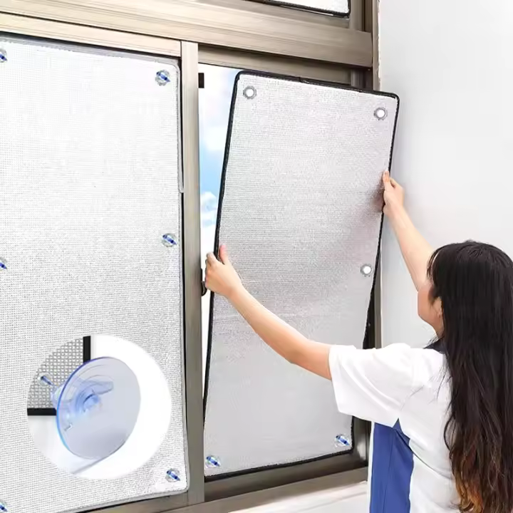 Película De Aluminio Para Ventanas DIY Protección Anti-UV Aislante Y Privacidad Para El Hogar Instalación Exterior Cortina Roman - 1