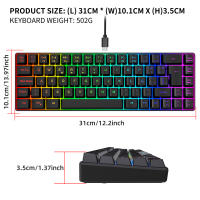 Teclado De Juego Con Iluminación RGB De 69 Teclas Diseño Compacto De 68% Teclado Conectado Por Cable Estándar Para Oficinistas Y Jugadores - details 8