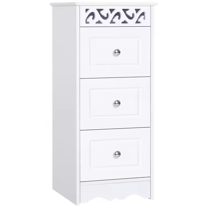 HOMCOM Armario de Almacenamiento Cajonera Multifuncional Gabinete Mueble Organizador de Almacenaje para Cocina Comedor Salón Dormitorio Baño 3 Cajones 29.8x29.8x68.5cm - 1