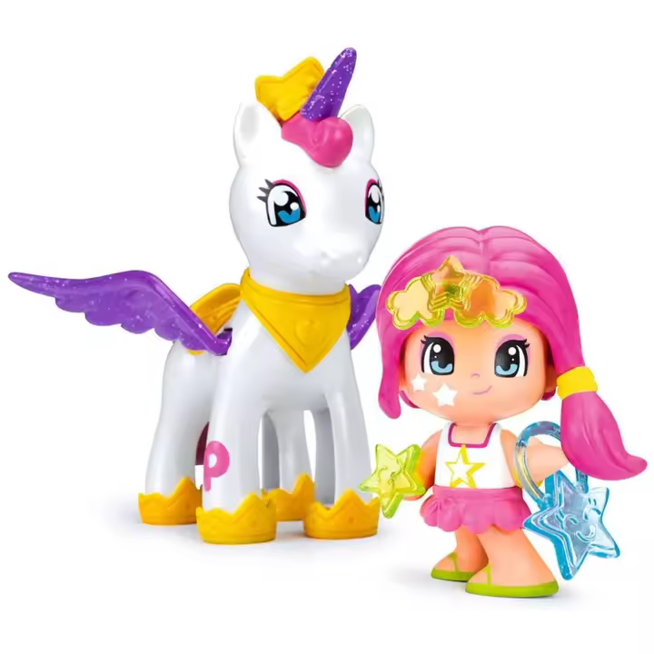 Muñeca Para Niños De 4 + Años Famosa Pinypon Estrella Y Unicornio Volador - 1