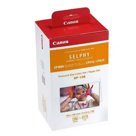 Cartucho de Tinta Original Canon RP-108 Multipack/ Tricolor + Papel Fotográfico - 1