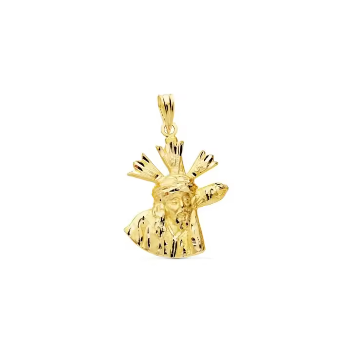 Inmaculada Romero Cristo del Gran Poder de Sevilla Colgante Oro 9k Unisex 24 Mm Silueta Tallada - 1