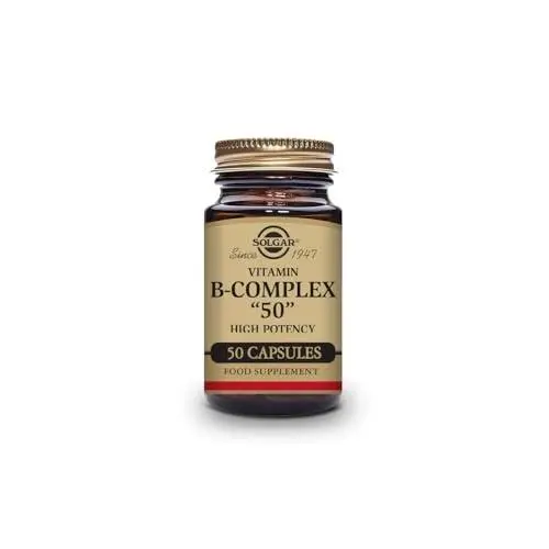 Solgar Vitamina B-Complex 50 Alta Potencia | Metabolismo Energético y Rendimiento Intelectual | Reduce Cansancio y Fatiga | 50 Cápsulas Vegetales - 1