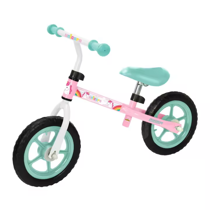 Bicicleta sin pedales, de 2 ruedas,  de Shimmer , Unicornio o Dino con o sin panel frontal -  ligera y fácil de manejar. Sillín y manillar ajustables.  Calidad al mejor precio. De acuerdo a la normativa CE. +3 años - 1