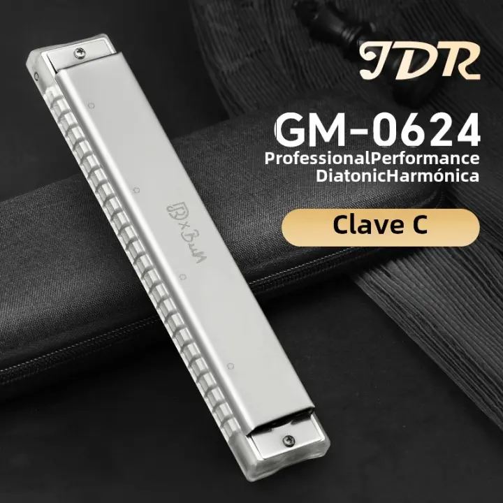 Harmonica Polifónica JDR 24 Agujeros Tremolo Para Profesionales Y Estudiantes Organizador De Bocina Metálico Para Adultos - 1