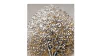 SIGNES GRIMALT - Cuadro árbol de la Vida en Lienzo con Relieves - Tonos Dorados Marrones Blancos - Medidas 40 Cm Largo 80 Cm Alto - details 1