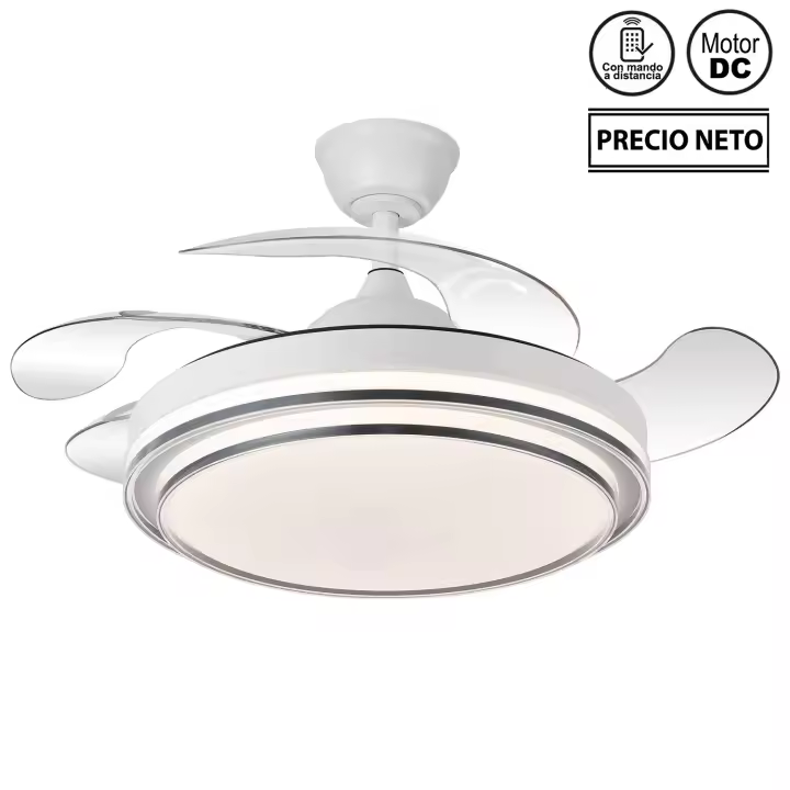 Ventilador de techo ELYSIAN, 38w, 4900lm, 3 modos de colores 3000k-4500k-6500k, mando a distancia, modo invierno y verano, temporizador, 6 velocidades - 1