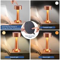Lámpara De Mesa LED Táctil De 3 Colores Retro Para Café Luz Nocturna Recargable Decorativa Para Escritorio Sensor Para Dormitorio - details 2