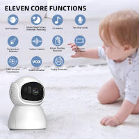 Monitor De Bebé Con Cámara Infantil Y Visión Nocturna 5" IPS Audio Bidireccional Pan Tilt USB Carga Seguridad VOX Despertar - details 2
