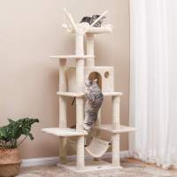 Árbol para gatos rascador con nidos, hamaca, plataformas y bolas de juego, altura de 154 cm en colores opcionales - details 2
