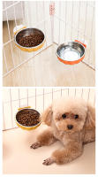Tazón De Alimentos Para Perro HOOPET Acero Inoxidable Colgante Antisalto Tazón De Agua Para Gato Y Perro Jaula De Alimento Y Arroz - details 8
