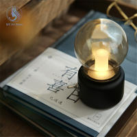 Bombilla De Noche LED Recargable Vintage Retro Sin Cable Con Sombrilla De Vidrio Para Decoración De Dormitorio Lámpara De Mesa - details 18