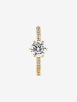Pandora-Anillo Lonely con corona brillante transparente-Baño de Oro de 14K - details 1