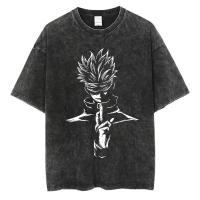 Camiseta De Anime Harajuku Verano 100% Algodón Manga Corta Sobredimensionada Vintage Streetwear Para Hombres Camiseta Respirable - details 11