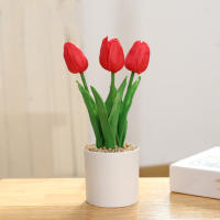 Tulipanes Rosa Naranja Artificial Falsas Plantas De Plástico Para Decoración De Hogar Escritorio Bodas Fiestas Oficina - details 7