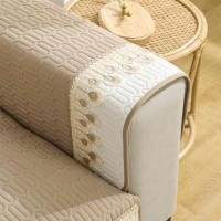 Cubierta De Sofá Lujo Con Bordado De Plumas 1pc Protege Y Mejora El Mueble Elegante Decoración Para Sala De Estar Poliéster 100% Antideslizante - details 6
