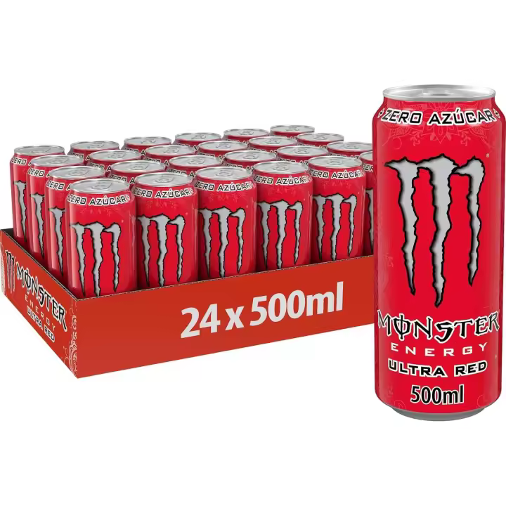 MONSTER ULTRA RED Caja 24 latas 500ml - Sabor arándanos - 1