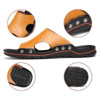 Sandalias De Verano Para Hombre Mocasines De Cuero Genuino Alta Calidad Cómodas Para Playa Y Exterior Estilo Casual - details 2