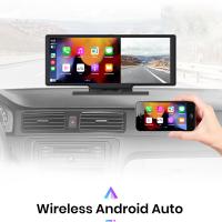 Junsun Cámara de salpicadero inalámbrica Carplay y Android Auto con cámara trasera, DVR, navegación, grabadora de video HD para el tablero de BMW Audi VW - details 5