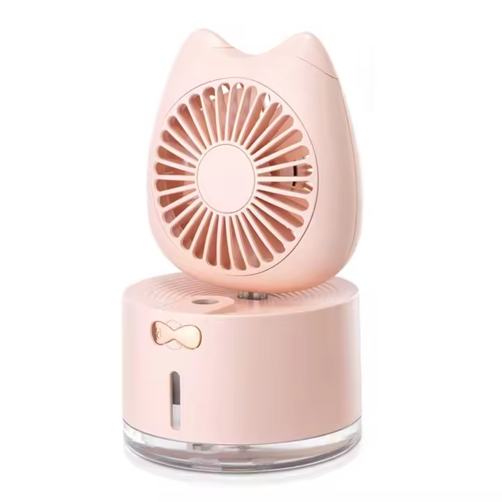 PORCHEDDU Mini VENTILADOR DE escretorio recargable por USB (rosa) - 1