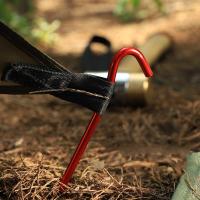 Juego De 6 Clavos De Tenda De Aluminio Con Gancho Palos De Jardín Para Hamaca Camping Cordón De Viento Sombra Canopy - details 5