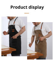 Delantal De Lona Resistente Al Aceite Para Cocina Y Jardín Algodón Para Té De Leche Y Café Tienda De Café Trabajo Denim Unisex - details 8