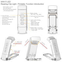 Nueva luz con clip para libro, marcador de libros, luz con carga USB, lámpara de mesa con clip portátil, protección para los ojos, mini luz LED para tarjetas. - details 2