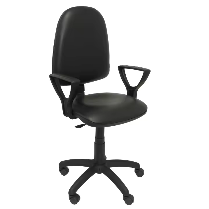 Silla de Oficina Ergonómica Piqueras Y Crespo con Brazos y Similpiel Negra - 1