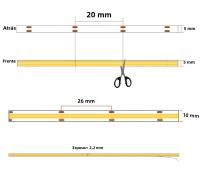 Tira De Luz LED COB CCT 10M 624 LEDs/m Alta Densidad Flexible 5mm Luz LED Lineal Dimmable 3 Cables DC24V 2700K a 6500K Para Sala De Estar - details 2