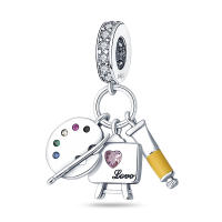 Tablero De Dibujo De Pigmento De Plata 925 Serie De Arte Figuras Famosas Charms De Cuentas Para Pulseras De 3mm Hechas a Medida Joyería Finos - details 23