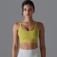 Sujetador deportivo con espalda descubierta para mujer, ropa interior de entrenamiento con hebilla ajustable para correr, Fitness, gimnasio, Bralette acolchado, ropa deportiva - details 17