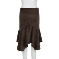 IAMSURE Falda Midi Asimétrica Elegante Y Casual Para Mujer Alta Cintura Poliéster Otoño Primavera Moda Básica 2024 - details 1
