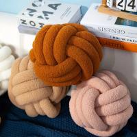 Cojín De Decoración De Hogar En Forma De Bola Tejido a Mano No Deformable Eco-amigable Relleno De Algodón PP Para Adultos Y Niños - details 2