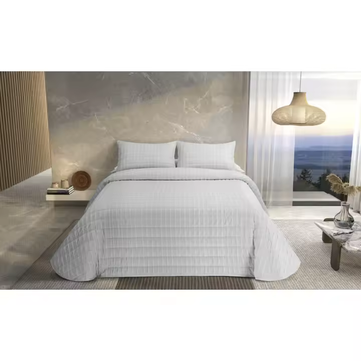 Colcha Pierre Cardin ONDAS Blanco Cama de 135 (3 Piezas) - 1