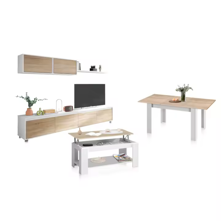 Habitdesign -Pack salón con mesa de centro y mesa de comedor Arlet Max - 1